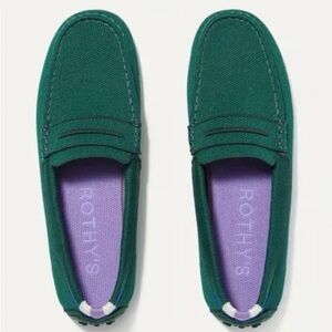 Rothy's The Driver shoes in the Juniper Green
